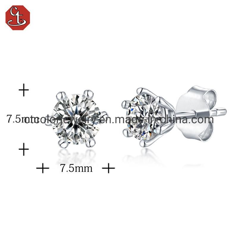NEW Arrival Fashion Ear Stud MOISSANITE Diamond 1 carat Earrings for Women