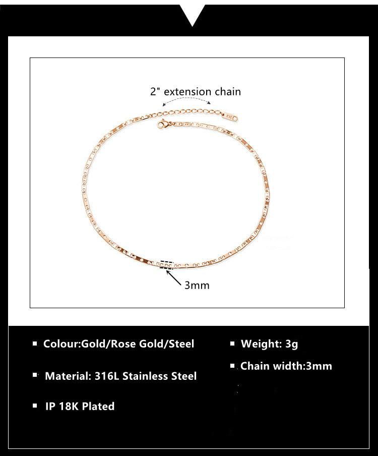 Sun Chain Necklace for Men Women Stainless Steel Link Chain Necklaces Water Resistant Thick Metal Jewelry