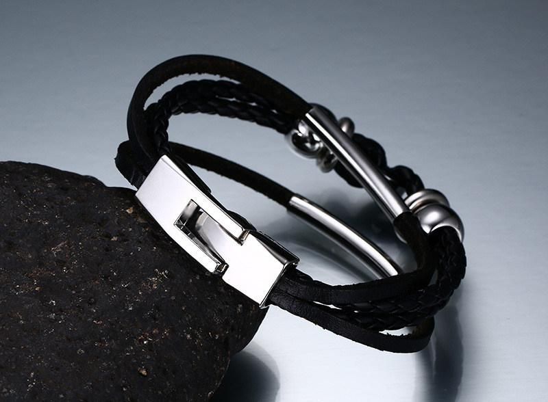 Interlock Fashion Bracelet Leather Men Bracelet