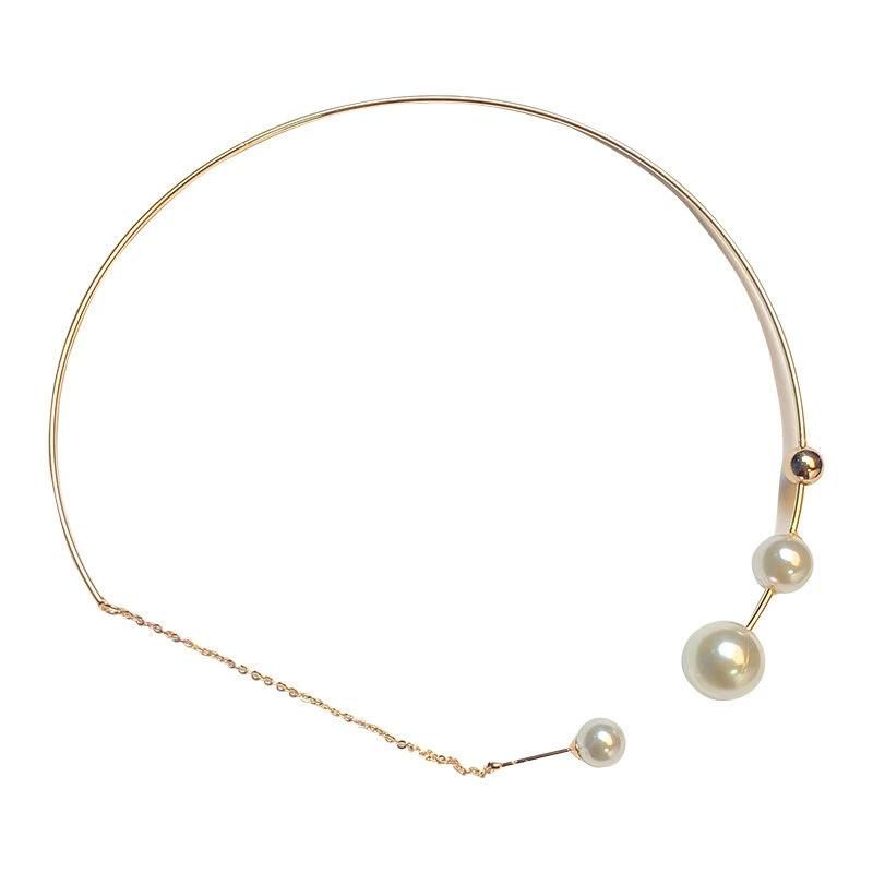 Elegant Big White Imitation Pearl Choker Necklace Clavicle Chain Fashion Necklace for Women Wedding Jewelry Collar 2022 New Dropshipping Wholesale