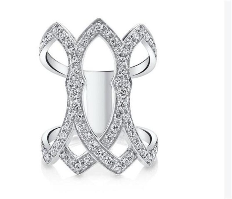 Personality Silver with CZ Cross Line Ring