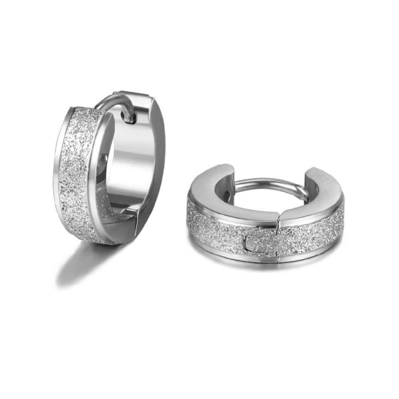 Hoop Earrings Stainless Steel Circle Round Huggies for Women Men