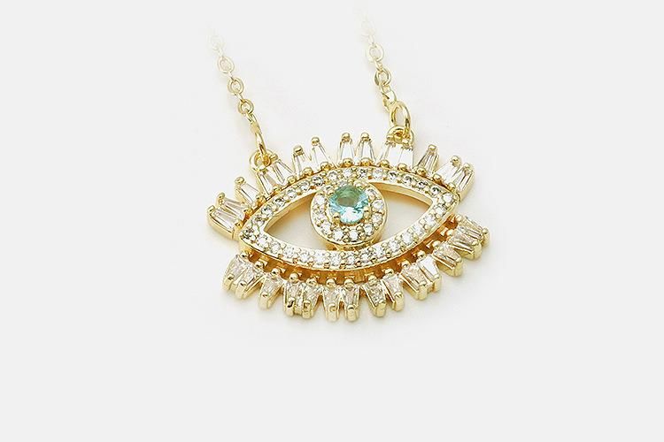 Fashion Creative Gold Plated Pendant Devil Eye Necklace Women Zircon Fashion Jewelry