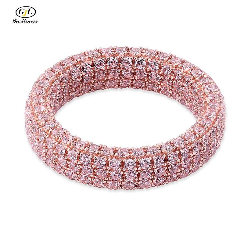 Rhinestone Crystal Gold Filled Plated Cubic Zircon Rings for Women