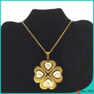 Stainless Steel Gold Pear Flower Necklace Wholesale (FN16040904)