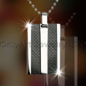Mens Carbon Fiber Stainless Steel Fashion Jewelry Pendants