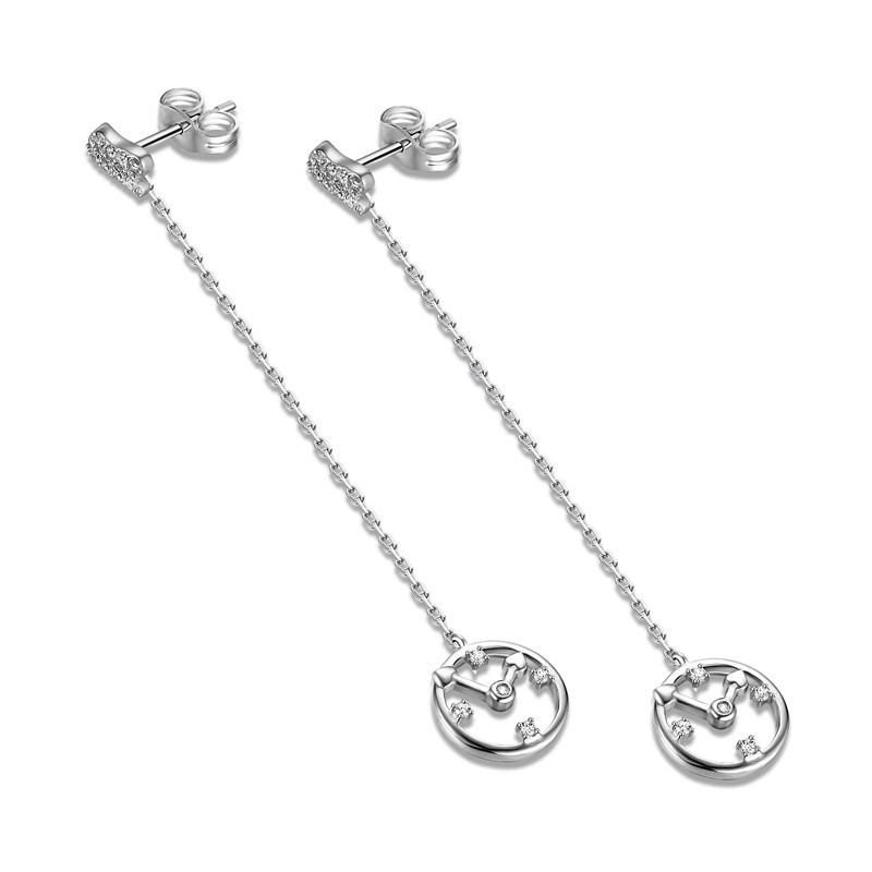 925 Silver Fashion Asymmetric Heart Earring for Girls