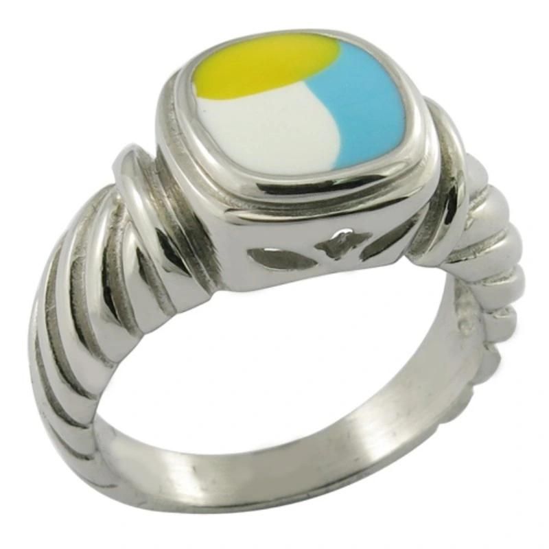 Rose Flower Ring Stainless Steel Ring Polished Jewelry