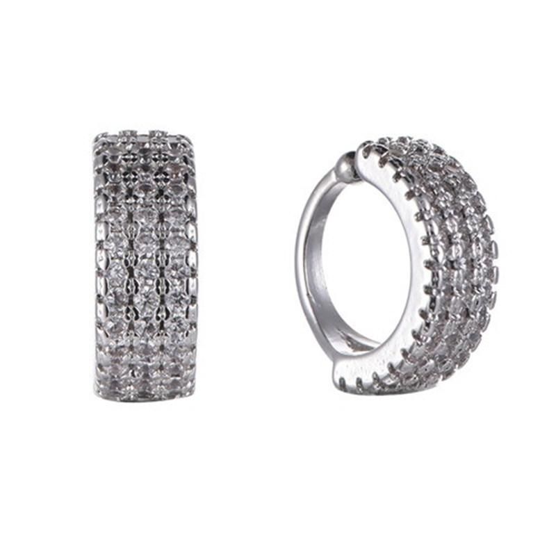 925 Sterling Silver or Brass CZ Small Cuff Earring for Ladies