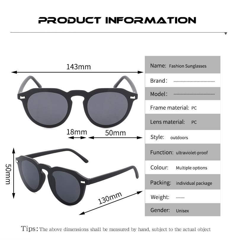 Custom Cheap One Piece Lens Rimless Round Style Mirror Polarized Lens Sunglasses