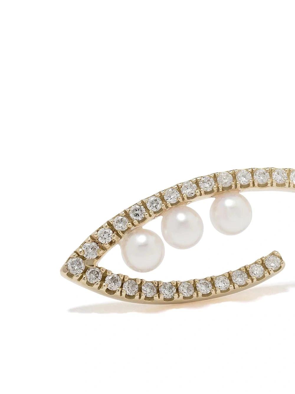 Fashion Temperament Zircon Inlaid Pearl Earrings Jewelry