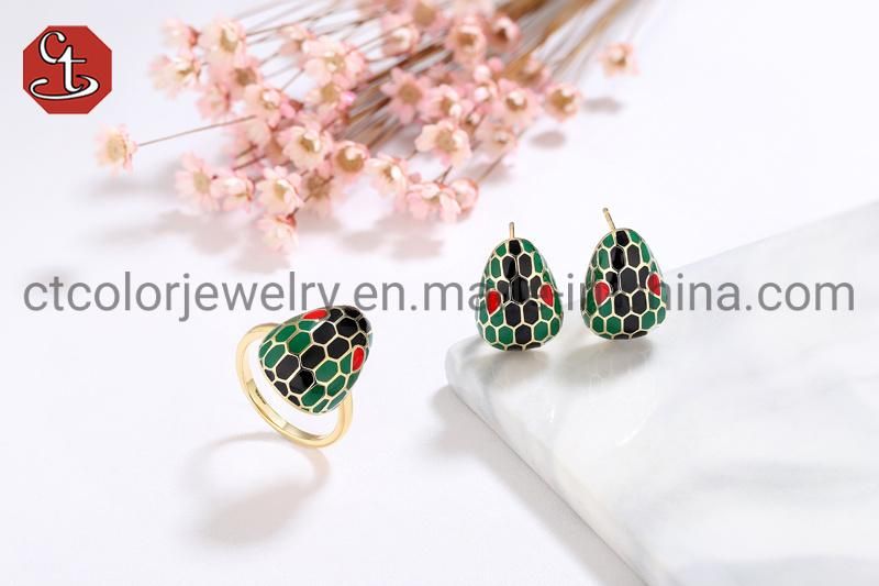 Fashion Jewelry Snake Studs Earrings 925 Silver or Brass Snake Earring Popular Enamel Snake Earring