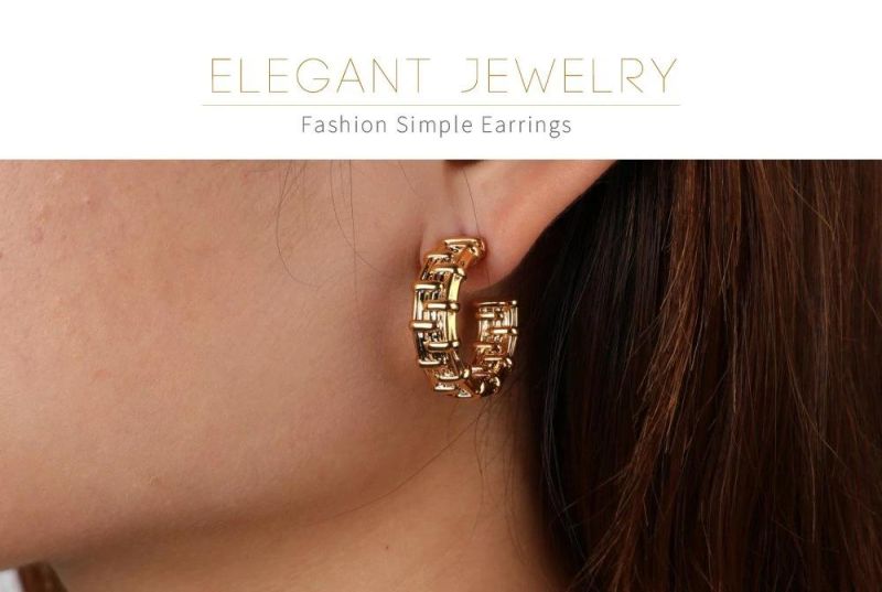 Wholesale Fashion 100% Copper Ear Stud Light Luxury Earrings