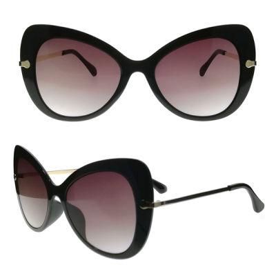 Large Butterfly PC Frame Sunglasses with Metal Temple