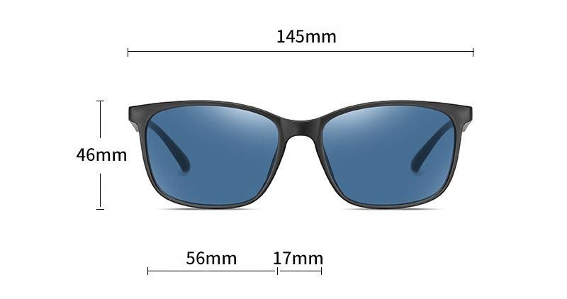 New High Quality Custom Logo Tr90 Square Frame Polarized Lens Men Sunglasses 3349