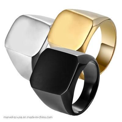 Fashion Jewelry Big Width Titanium Stainless Steel Men Finger Rings