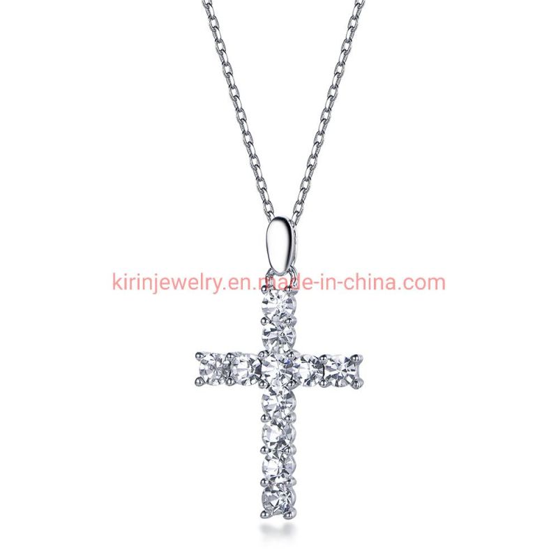 Trendy Popular Jewelry 925 Sterling Silver Necklace Cross Pendant Necklace for Women