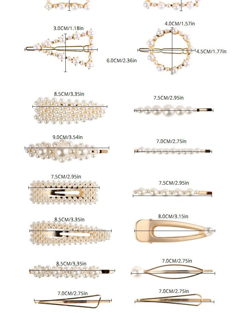 Wholesale European Style Pearl Hairpin Set and Acrylic Geometric Hairpin Acetate Hair Clip Set