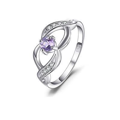 925 Sterling Silver Ring for Fashion Women Fine Jewelry with Gemstone Amethyst
