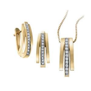 China Wholesale Designer Impressive Gold Tone Earring Pendant Jewelry Set