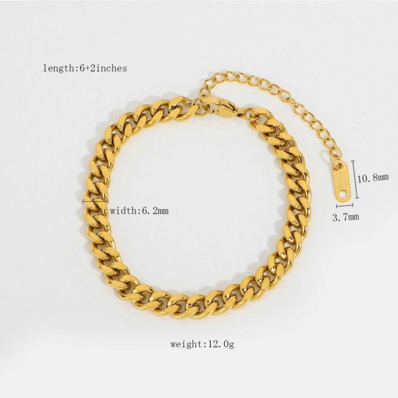 Fashion Jewelry Stainless Steel Jewelry Simple Style Bracelet /14/18K Gold Plated