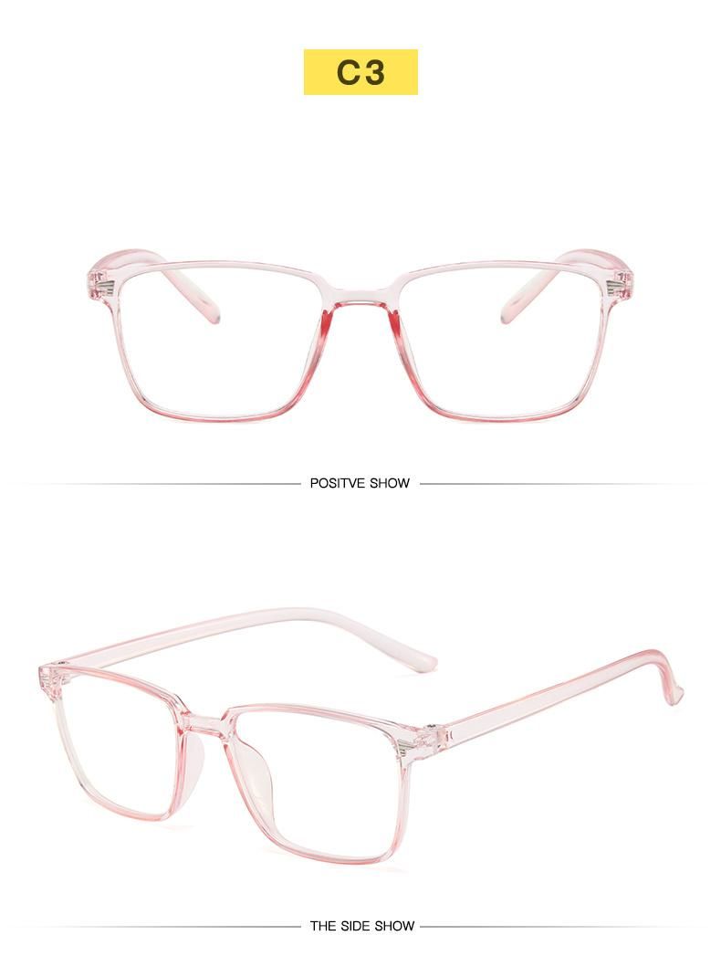 Square Transparent Color Anti-Blue Light Glasses Women′s Light and Comfortable Retro Midin Glasses