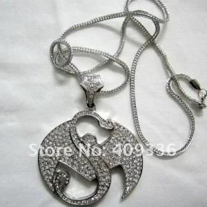 Zinc Alloy Iced out Strange Music Bling Pendant Hiphop Necklace with Fully Rhinestones Fashion! Welcome Customize!