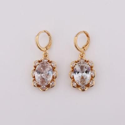 Online Store Wholesale Gold Plated Crystal Drop Earrings for Women