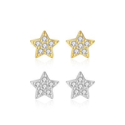 Fashion Silver Rose Gold Shinning Tiny Rhinestone Earrings