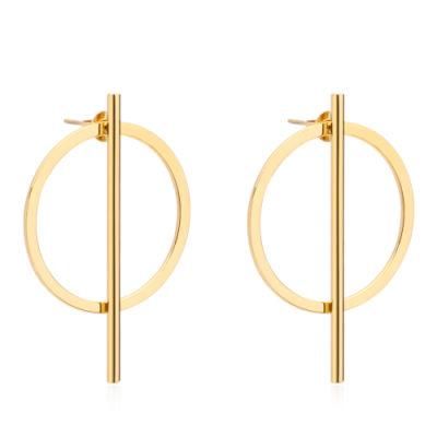 Elegant Huggie Hoop Earrings Girl Gold Color Long Earrings for Women Fashion Jewelry Wholesale