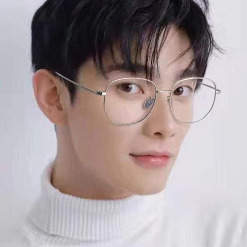 2022 Designer Logo Fashion Brand Clear Bluelight Reading Radiation Men Metal Glasses Frame for Women