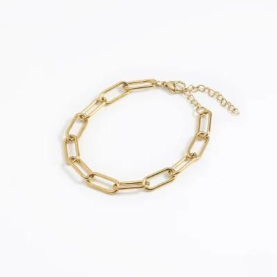 Manufacturer Custom Fashion Jewelry 18K Gold Plated Bracelet Waterproof Top Ranking Stainless Steel Simple-Style 18K Bracelet Wholesale