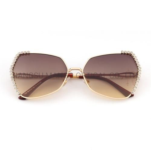 Colorful Lens with Diamonds Frame Women Sunglasses