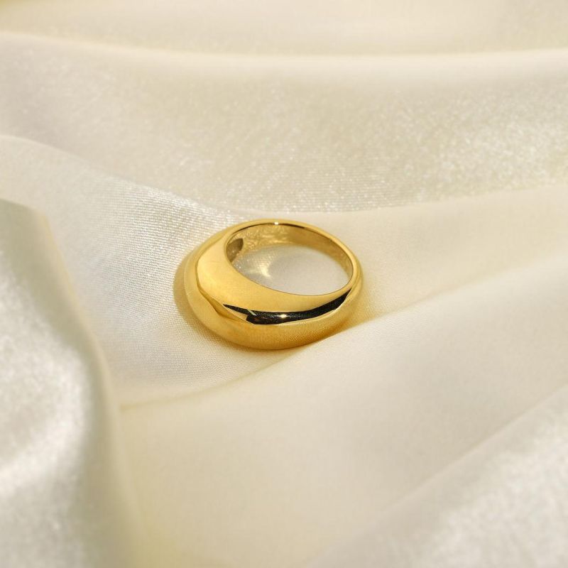 Simple&Fashion Stainless Steel Ring 18K/14K Gold Plated for Women