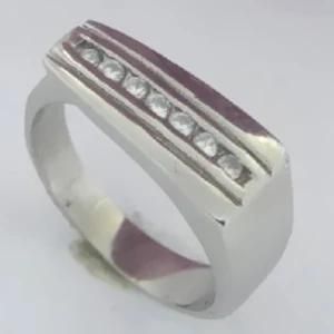 Fashion CZ Stainless Steel Ring (RZ8083)