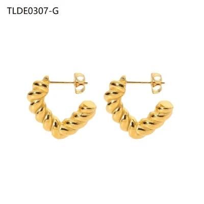 Stainless Steel Fashion Jewelry Earring, Never Fade Earring, 18 K Gold Plated Cc Earrings