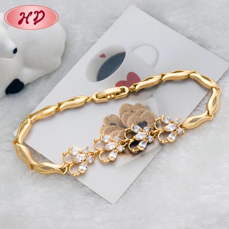 Fashion Style Gold Plated 18K Gold Bangles Charms Bracelet
