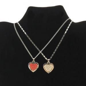 Colorful Crystal Heart Necklace for Girl Jewelry (FN16040814)