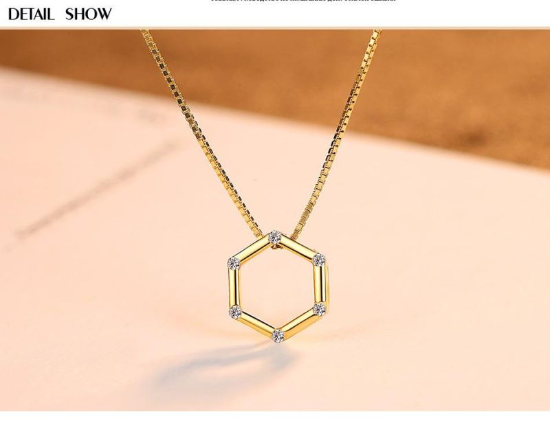 Jewelry Set Sterling Sliver 925 Fashion Hexagon Necklace