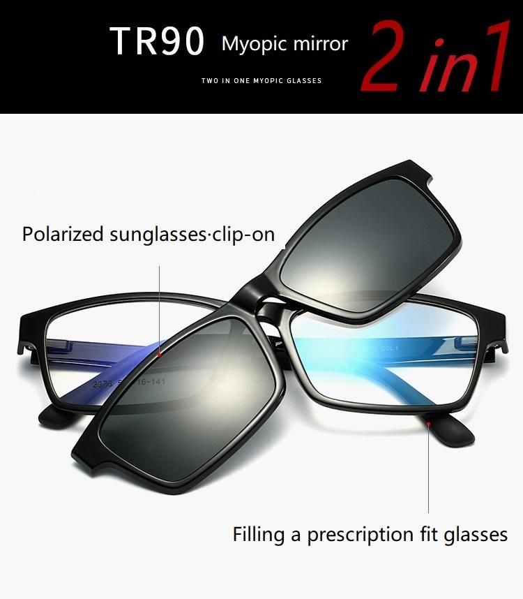 2020 UV400 Flexible Hinge Clips on Magnetic Sunglasses