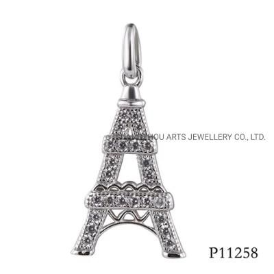 Wholesale Fashion Jewelry Eiffel Tower Silver Pendant