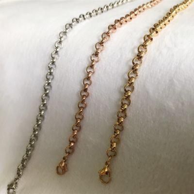 Wholesale Gold Plated Rose Gold Stainless Steel Anklet Bracelet Fashion Jewelry for Necklace Making