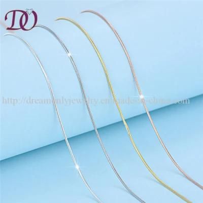 High Quality 1mm Thick Real 925 Sterling Silver Snake Chain 18&quot;
