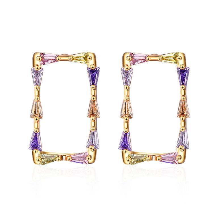 2020 Fashion Hot Sale Stylish Gold Plated Shaped crystal CZ Stud Earrings for Women Jewelry