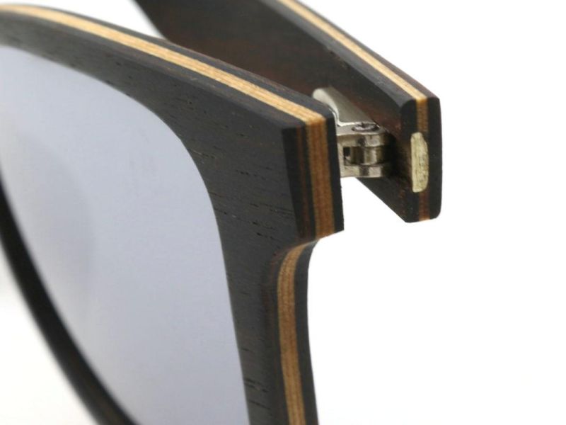 Ready Goods Classic Squarish Ebony Wooden Polarized Sunglasses