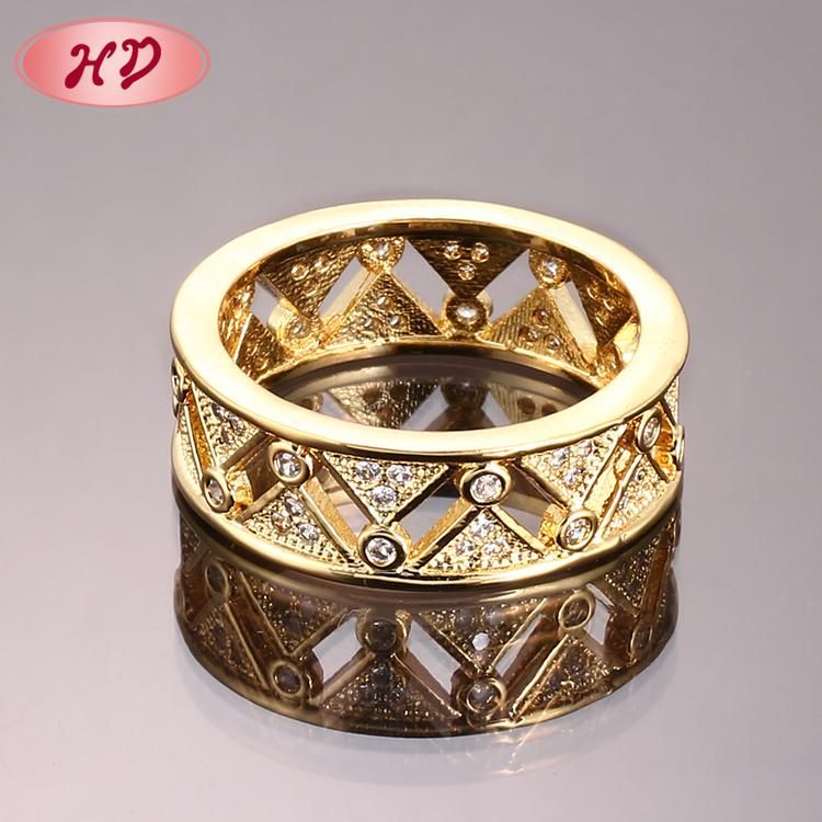 18K Gold Plated Fashion Wedding Engagement Jewelry Stainless Steel Silver Man Finger Rings Design