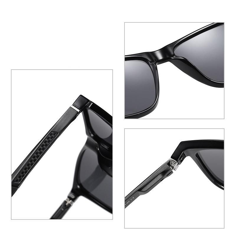 Black Frame Tr90 Polarized Sunglasses Driving Glasses for Men 3341