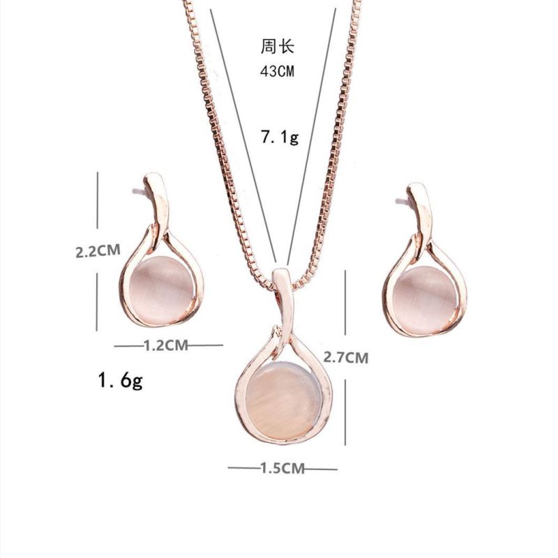 Wholesale Jewelry Sets Women Elegant Waterdrop Rhinestone Pendant Necklace Hook Earrings Jewelry Set