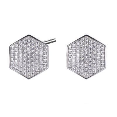 925 Sterling Silver Hexagon Stud Earring for Women