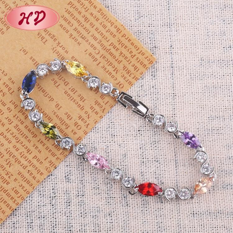 Fashion Luxury Rhodium Color Jewelry Charm Bracelet